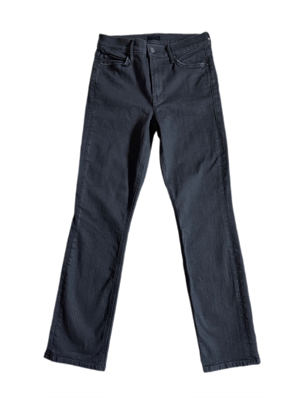 MOTHER The Mid Rise Dazzler Ankle Jeans 27 Not Guilty Black Straight Leg